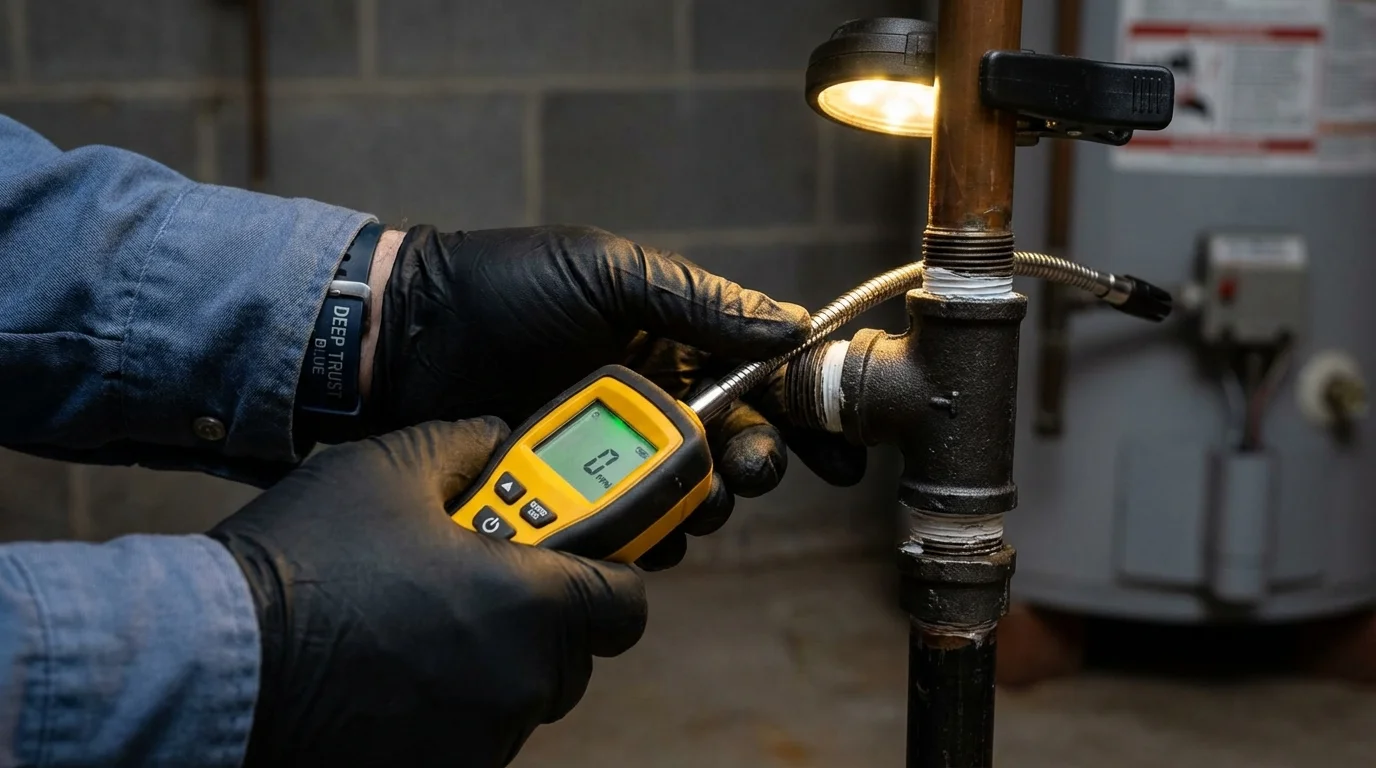 Gas leak detection with electronic sniffer by Johns Plumbing LLC in Fruitland